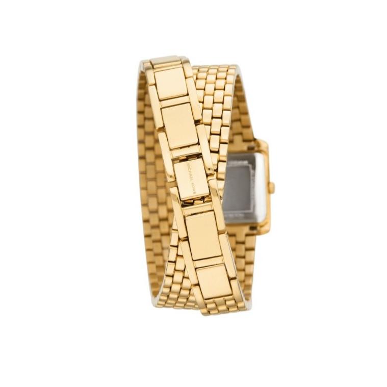  Shop Authentic Michael Kors Emery Pave Double Wrap White Dial Gold Steel Strap Watch for Women - MK4833 - Luxxuri