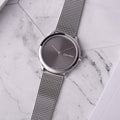  Shop Authentic Calvin Klein Minimal Grey Dial Silver Mesh Bracelet Watch for Women - K3M221Y3 - Luxxuri