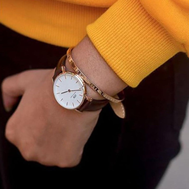  Shop Authentic Daniel Wellington Classic Petite Bristol White Dial Brown Leather Strap Watch For Women - DW00100227 - Luxxuri