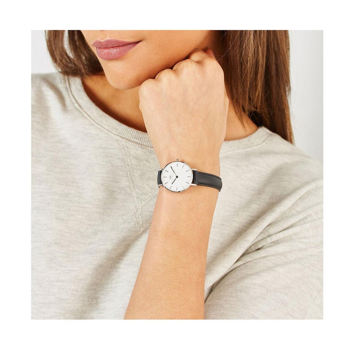  Shop Authentic Daniel Wellington Classic Petite Sheffield White Dial Black Leather Strap Watch For Women - DW00100242 - Luxxuri