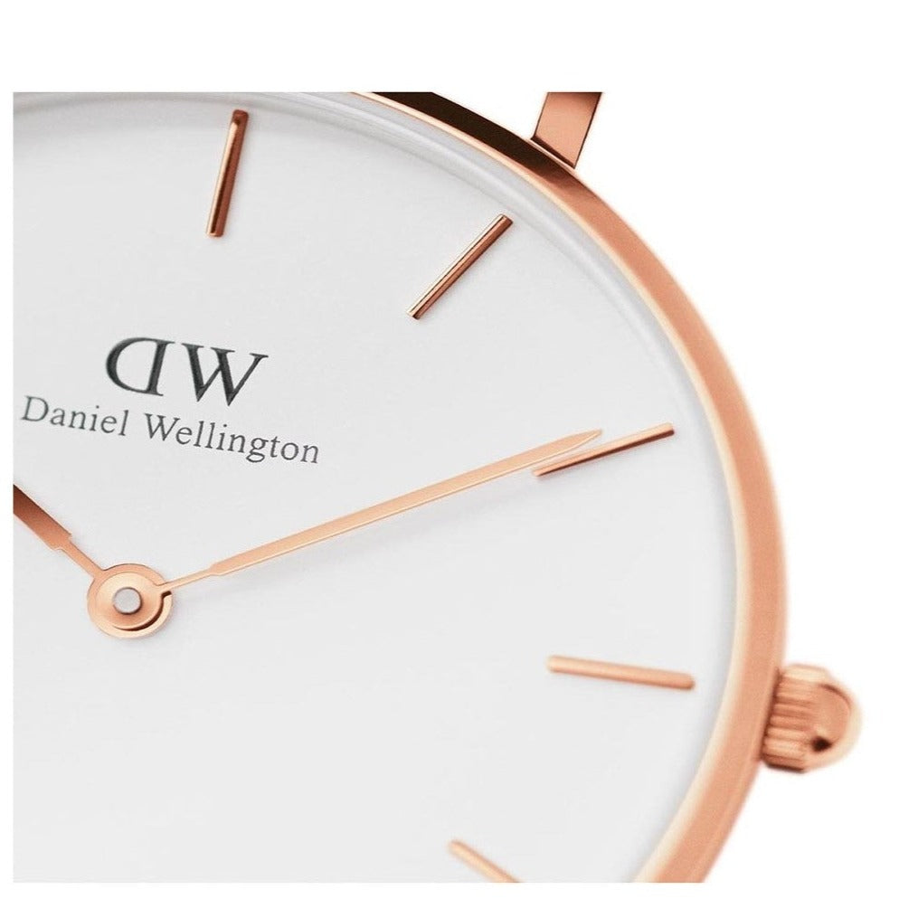  Shop Authentic Daniel Wellington Petite Sheffield White Dial Black Leather Strap Watch For Women - DW00100174 - Luxxuri