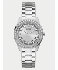  Shop Authentic Guess Sparkler Diamonds Silver Dial Silver Steel Strap Watch for Women - GW0111L1 - Luxxuri
