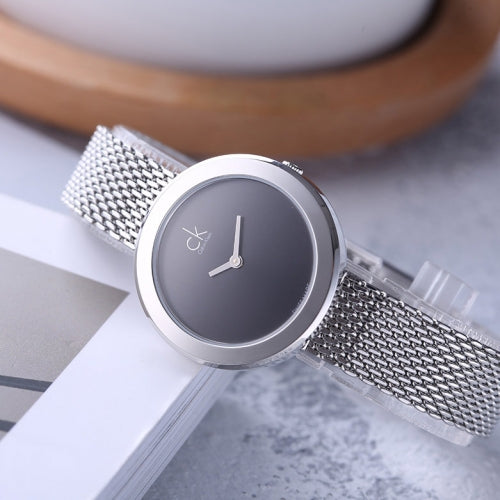  Shop Authentic Calvin Klein Firm Black Dial Silver Mesh Bracelet Watch for Women - K3N23121 - Luxxuri