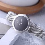  Shop Authentic Calvin Klein Firm Black Dial Silver Mesh Bracelet Watch for Women - K3N23121 - Luxxuri