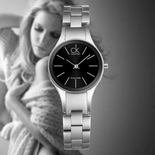  Shop Authentic Calvin Klein Simplicity Black Dial Silver Steel Strap Watch for Women - K4323130 - Luxxuri