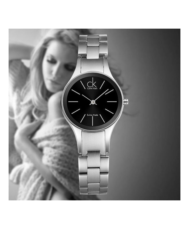  Shop Authentic Calvin Klein Simplicity Black Dial Silver Steel Strap Watch for Women - K4323130 - Luxxuri