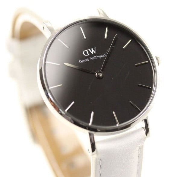  Shop Authentic Daniel Wellington Classic Petite Bondi Black Dial White Leather Strap Watch For Women - DW00100284 - Luxxuri