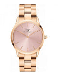  Shop Authentic Daniel Wellington Iconic Link Pink Dial Rose Gold Steel Strap Watch For Women - DW00100335 - Luxxuri