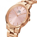  Shop Authentic Daniel Wellington Iconic Link Pink Dial Rose Gold Steel Strap Watch For Women - DW00100335 - Luxxuri