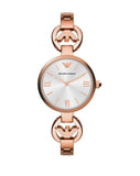  Shop Authentic Emporio Armani Retro Quartz Silver Dial Rose Gold Steel Strap Watch For Women - AR1776 - Luxxuri