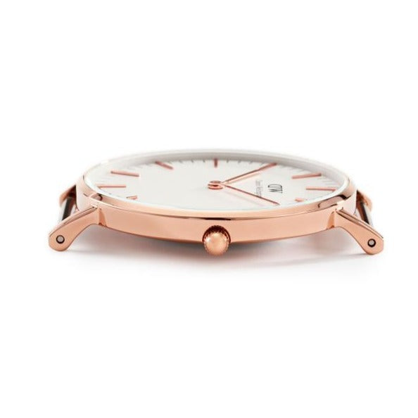  Shop Authentic Daniel Wellington Classic Cornwall White Dial Black Nylon Strap Watch For Women - DW00100259 - Luxxuri