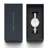  Shop Authentic Daniel Wellington Classic Glasgow White Dial Two Tone NATO Strap Watch For Women - DW00100031 - Luxxuri