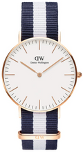 Shop Authentic Daniel Wellington Classic Glasgow White Dial Two Tone NATO Strap Watch For Women - DW00100031 - Luxxuri