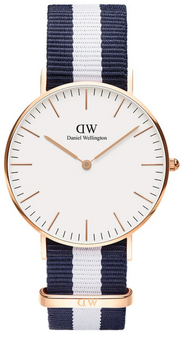  Shop Authentic Daniel Wellington Classic Glasgow White Dial Two Tone NATO Strap Watch For Women - DW00100031 - Luxxuri