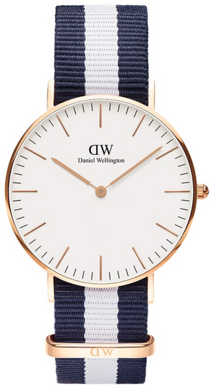  Shop Authentic Daniel Wellington Classic Glasgow White Dial Two Tone NATO Strap Watch For Women - DW00100031 - Luxxuri