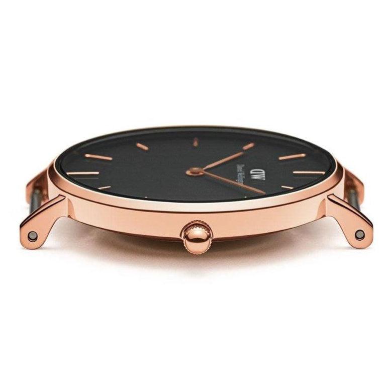  Shop Authentic Daniel Wellington Petite Cornwall Black Dial Black Nylon Strap Watch for Women - DW00100247 - Luxxuri