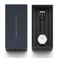  Shop Authentic Daniel Wellington Classic Petite Sheffield White Dial Black Leather Strap Watch For Women - DW00100186 - Luxxuri