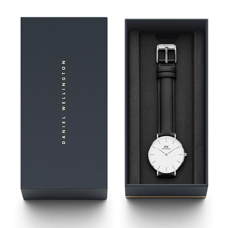  Shop Authentic Daniel Wellington Classic Petite Sheffield White Dial Black Leather Strap Watch For Women - DW00100186 - Luxxuri