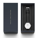  Shop Authentic Daniel Wellington Classic Petite Sheffield White Dial Black Leather Strap Watch For Women - DW00100186 - Luxxuri