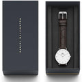  Shop Authentic Daniel Wellington Classic Petite York White Dial Black Leather Strap Watch For Women - DW00100188 - Luxxuri