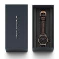  Shop Authentic Daniel Wellington Classic Petite York Black Dial Brown Leather Strap Watch For Women - DW00100170 - Luxxuri