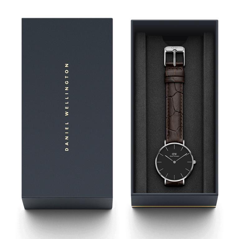  Shop Authentic Daniel Wellington Classic Petite York Black Dial Brown Leather Strap Watch For Women - DW00100182 - Luxxuri