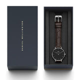  Shop Authentic Daniel Wellington Classic Petite York Black Dial Brown Leather Strap Watch For Women - DW00100182 - Luxxuri