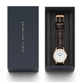  Shop Authentic Daniel Wellington Dapper York White Dial Brown Leather Strap Watch For Women - DW00100093 - Luxxuri