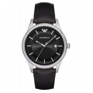  Shop Authentic Emporio Armani Lambda Classic Quartz Black Dial Black Leather Strap Watch For Men - AR11020 - Luxxuri