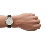  Shop Authentic Emporio Armani Claudio Chronograph Silver Dial Black Leather Strap Watch For Men - AR11498 - Luxxuri