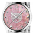  Shop Authentic Gucci G Timeless Quartz Mother of Pearl Pink Dial Silver Steel Strap Watch For Women - YA1265013 - Luxxuri