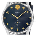  Shop Authentic Gucci G Timeless Automatic Blue Dial Black Leather Strap Watch For Men - YA126347 - Luxxuri