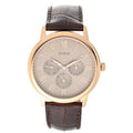  Shop Authentic Guess Wafer Quartz Beige Dial Brown Leather Strap Watch For Men - W0496G1 - Luxxuri
