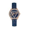  Shop Authentic Guess Little Flirt Quartz Blue Dial Blue Leather Strap Watch For Women - W0456L6 - Luxxuri
