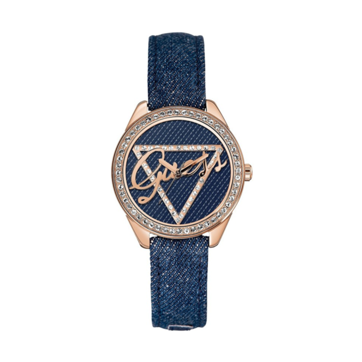  Shop Authentic Guess Little Flirt Quartz Blue Dial Blue Leather Strap Watch For Women - W0456L6 - Luxxuri