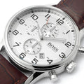  Shop Authentic Hugo Boss Aeroliner Chronoraph White Dial Brown Leather Strap Watch For Men - HB1512447 - Luxxuri