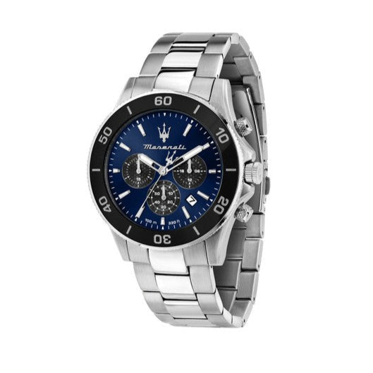  Shop Authentic Maserati Competizione Chronograph Blue Dial Silver Steel Strap Watch For Men - R8873600009 - Luxxuri
