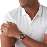  Shop Authentic Michael Kors Layton Chronograph Black Dial Rose Gold Steel Strap Watch For Men - MK8824 - Luxxuri