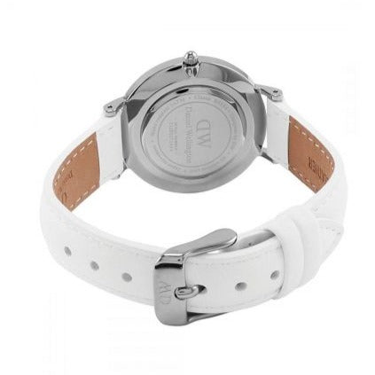  Shop Authentic Daniel Wellington Classic Petite Bondi Black Dial White Leather Strap Watch For Women - DW00100284 - Luxxuri