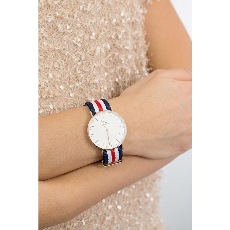  Shop Authentic Daniel Wellington Classic Canterbury White Dial Two Tone NATO Strap Watch For Women - DW00100030 - Luxxuri