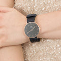  Shop Authentic Daniel Wellington Classic Cornwall Black Dial Black NATO Strap Watch For Women - DW00100150 - Luxxuri