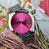  Shop Authentic Michael Kors Slim Runway Quartz Pink Dial Silver Steel Strap Watch For Women - MK3291 - Luxxuri