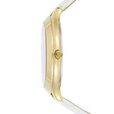  Shop Authentic Michael Kors Slim Runway Quartz Gold Dial White Leather Strap Watch For Women - MK2389 - Luxxuri