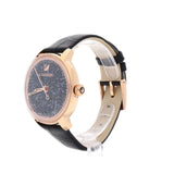  Shop Authentic Swarovski Crystalline Hours Black Dial Black Leather Strap Watch for Women - 5295377 - Luxxuri