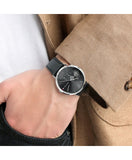  Shop Authentic Tommy Hilfiger Brooklyn Black Dial Black Leather Strap Watch for Men - 1791509 - Luxxuri