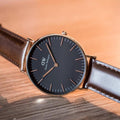  Shop Authentic Daniel Wellington Classic Bristol Black Dial Brown Leather Strap Watch for Men - DW00100137 - Luxxuri