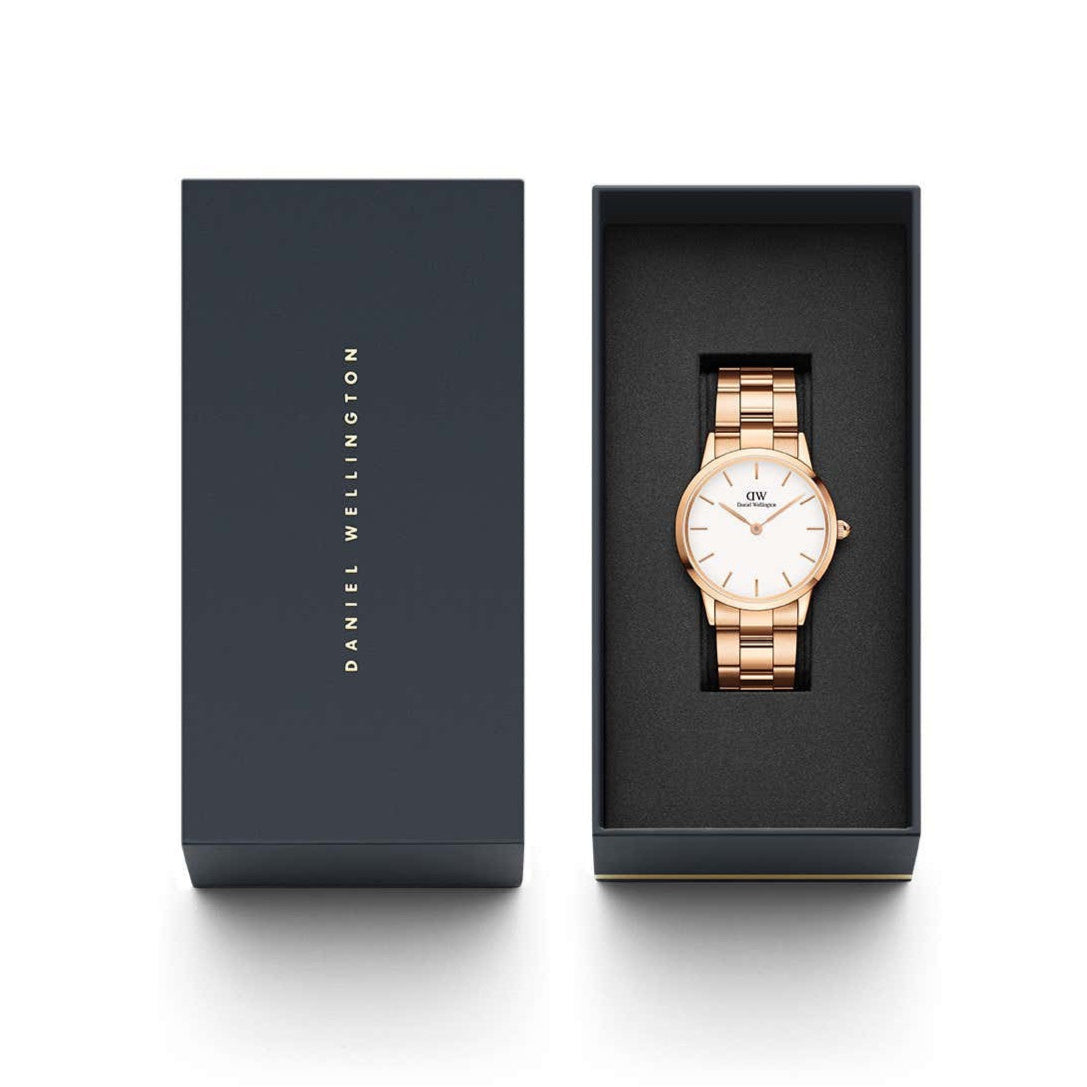  Shop Authentic Daniel Wellington Iconic Link White Dial Rose Gold Steel Strap Watch For Women - DW00100209 - Luxxuri