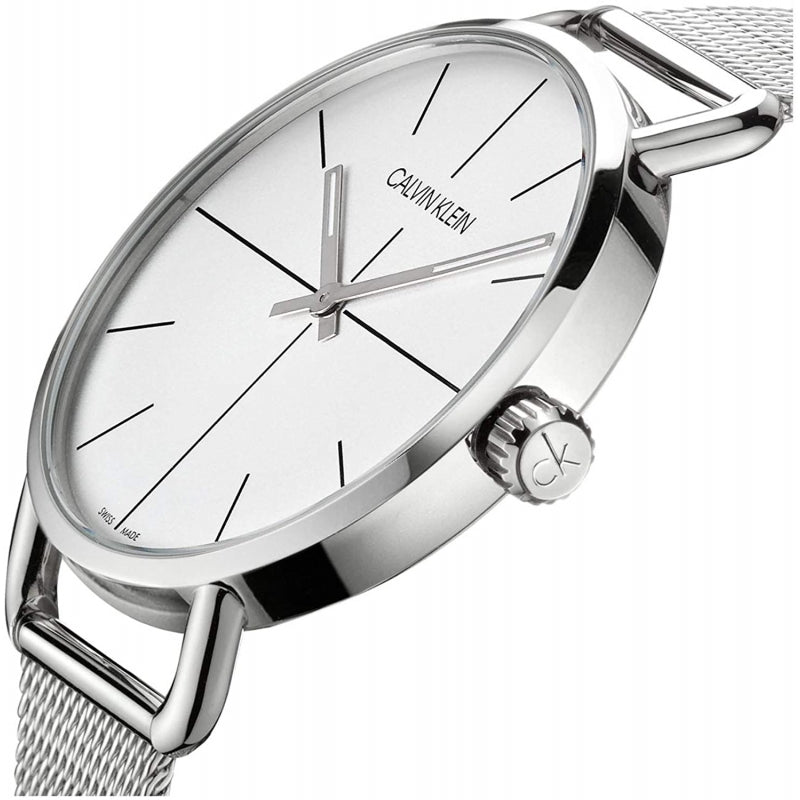  Shop Authentic Calvin Klein Even Quartz White Dial Silver Steel Strap Watch for Women - K7B21126 - Luxxuri
