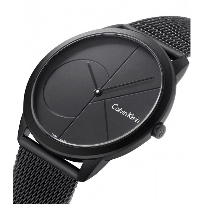  Shop Authentic Calvin Klein Minimal Black Dial Black Mesh Bracelet Watch for Men - K3M514B1 - Luxxuri
