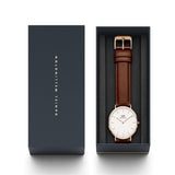  Shop Authentic Daniel Wellington Classic St Mawes White Dial Brown Leather Strap Watch For Men - DW00100006 - Luxxuri
